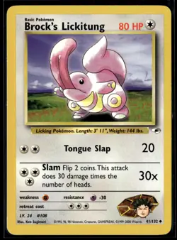 Pokemon TCG | Gym Heroes | Brock’s Lickitung | 41/132 | LP - Image 1