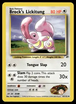 Pokemon TCG | Gym Heroes | Brock’s Lickitung | 41/132 | LP - Image 1