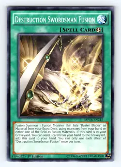 Yugioh Destruction Swordsman Fusion MP16-EN215 1st Common - NM 💎 - Image 1