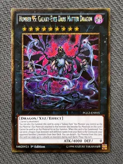 Yugioh Number 95: Galaxy-Eyes Dark Matter Dragon 1st Ed Secret R PGL2-EN015 NM - Image 1