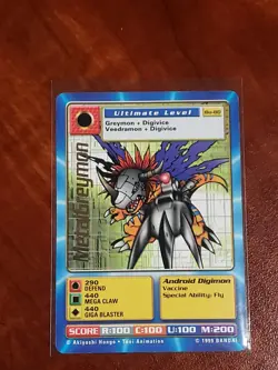 BO-80 MetalGreymon Gold Name Text Digimon Card Digi-Battle Series 2 1999 Bandai - Image 1