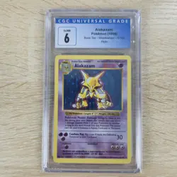 SHADOWLESS CGC 6 EX NM Alakazam 1/102 Base Set Unlimited Holo Rare Pokemon Card - Image 1