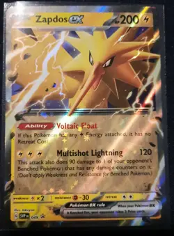 Pokemon TCG Zapdos EX Scarlet & Violet Promo Card 049 Holographic - Image 1