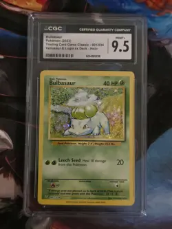 CGC 9.5 Bulbasaur 001/034 Venusaur & Lugia Deck Holo Pokemon Card - Image 1
