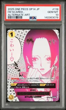 PSA 10 I'm scared... OP14-118 Boa Hancock The Azure Sea's Seven ONE PIECE Card - Image 1