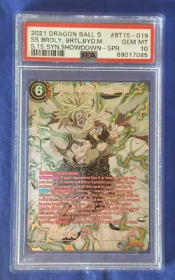 Dragon Ball Super Card TCG SS Broly Brutality Beyond Measure SPR BT15-019 PSA 10 - Image 1