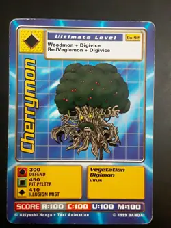 1999 Bandai Digimon Digi Battle Cherrymon bo-92 card - Image 1