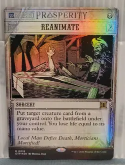 Mtg REANIMATE FOIL NM Thunder Junction Breaking News 0018 -Argo- - Image 1