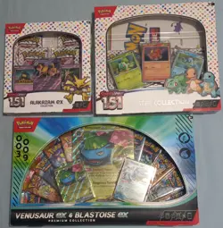 3x Pokemon Sealed Collection Box Lot 1 Ven & Blasttoise, 151 Poster, 1 Zam - TCG - Image 1