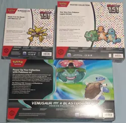 3x Pokemon Sealed Collection Box Lot 1 Ven & Blasttoise, 151 Poster, 1 Zam - TCG - Image 2