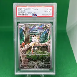 2025 POKEMON PFL EN-PHANTASMAL FLAMES ILLUSTRATION RARE #106 MEOWTH PSA 10 - Image 1