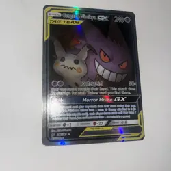 Pokemon Gengar & Mimikyu GX TAG TEAM Ultra Rare Holo Full Art 165/181 Sm-Team Up - Image 1