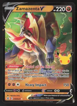 Pokemon TCG | Zamazenta V 018/025 | Celebrations 25th Anniversary | Near Mint - Image 1