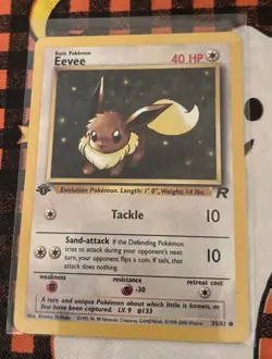 Pokemon Eevee 1st Edition 55/82 - Team Rocket - Common - Pokemon - NM - Image 1
