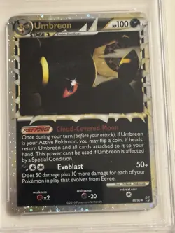 2010 POKEMON HEART GOLD SOUL SILVER UMBREON HOLO UNDAUNTED #86 PSA 8 NM-MT - Image 2
