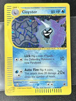 NM Pokemon Cloyster Expedition Holo 8/165 - Image 1