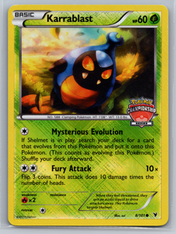 Karrablast 8/101 Stamped 2011 Pokemon Championships Crosshatch Reverse Holo NM - Image 1