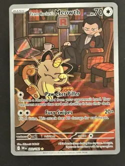 Team Rocket's Meowth - 203/182 - Pokemon Destined Rivals Illustration Rare NM - Image 1