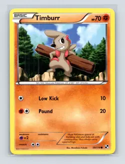 Pokemon TCG Timburr (59) 59/114 Black and White Normal LP - Image 1