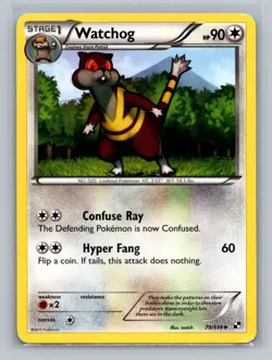 Pokemon TCG Watchog 79/114 Black and White Normal MP - Image 1