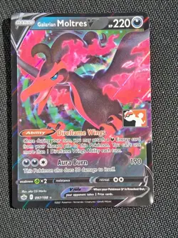 Galarian Moltres V 097/198 Pokemon Prize Pack Series Stamp NEAR MINT NM - Image 1