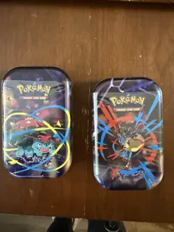 Pokemon TCG Mega Evolution Tins Lot of 2 Pokemon New Sealed In Hand - Image 1