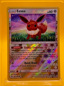 Eevee SM Base Set 101 L/149 Common Reverse Holo Pokemon Card 2017 NM - Image 1