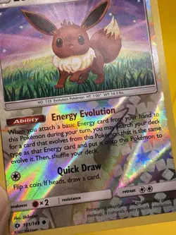 Eevee SM Base Set 101 L/149 Common Reverse Holo Pokemon Card 2017 NM - Image 3