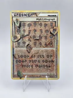 Pokemon TCG HGSS Alph Lithograph Four Triumphant Holo Card - Image 1