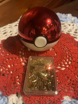 Pokemon 23k Gold Plated POLIWHIRL Trading Card & Pokeball -Limited Edition - Image 2