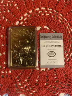 Pokemon 23k Gold Plated POLIWHIRL Trading Card & Pokeball -Limited Edition - Image 5
