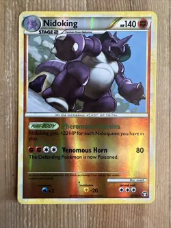Pokemon TCG Cards Nidoking 6/102 HGSS Triumphant Reverse Holo Rare VLP - Image 1