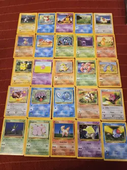 Vintage Pokemon Lot (25 Cards) WOTC Base Sets TCG MP Good Condition - Image 1