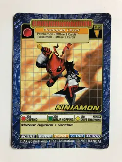 DIGIMON ST-100 Ninjamon Card TCG Digi-Battle Bandai (Medium Played) - Image 1