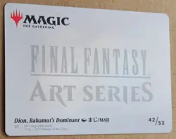 Dion Bahamut's Dominant Art Series 42/53 MTG Final Fantasy Gold Signature Stamp - Image 2