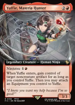 Yuffie, Materia Hunter - Extended Art - Final Fantasy #0158 MTG Magic The Gather - Image 1