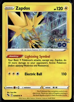 Pokemon TCG | Pokemon GO | Zapdos | Holo | 029/078 | LP - Image 1