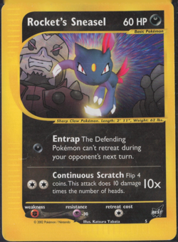 2002 Pokemon TCG | Best of Game Promo | Rocket's Sneasel 5 | LP - Image 1