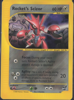 2002 Pokemon TCG | Best of Game Promo | Rocket's Scizor 4 | LP - Image 1