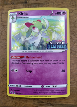 Kirlia SWSH271 STAFF Prerelease Holo - Pokemon TCG Silver Tempest Promo NM - Image 2
