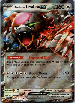 Pokemon Bloodmoon Ursaluna ex 141/167 Double Rare NM - Image 1