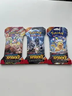 Pokemon TCG Surging Sparks Booster Pack (Sleeved) - FREE SHIPPING - 34 PACKS - Image 1