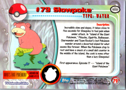 Slowpoke #79 Topps Series 2 Non-Holo Blue Logo Pokemon TCG - Image 2