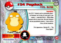 #54 Psyduck - 1999 Pokemon Topps TV Series 1999 - Image 2