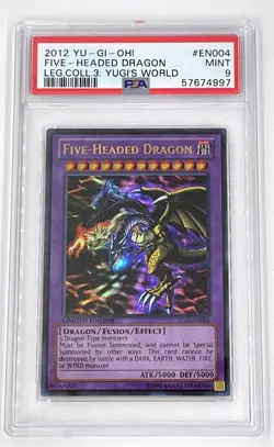 YuGiOh Five-Headed Dragon LC03-EN004 Legendary Collection 3: Yugi's World PSA 9 - Image 1
