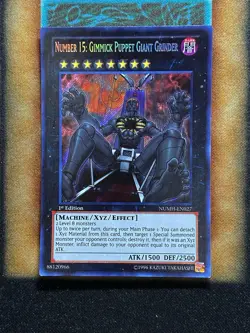Yugioh Number 15: Gimmick Puppet Giant Grinder NUMH-EN027 Secret Rare 1st Ed NM - Image 1