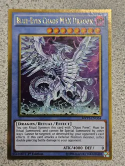 YuGiOh Blue-Eyes Chaos MAX Dragon MVP1‑ENG04 Gold Rare 1st Ed 2017 NM/VLP - Image 1