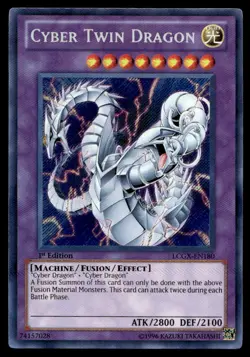 Yu-Gi-Oh TCG Legendary Collection 2 #LCGX-EN180 Cyber Twin Dragon ScR ,1st Ed. - Image 1