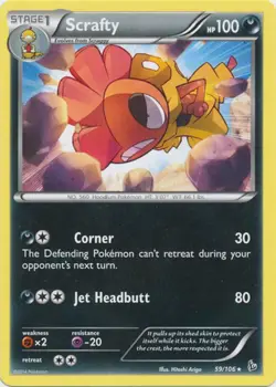 (XY02-059) Scrafty Rare Pokemon XY FlashFire Card # 59 - Image 1