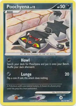 2x (pok-PL-086) Poochyena (C) Pokemon Platinum Base Set Card # 86 - Image 1